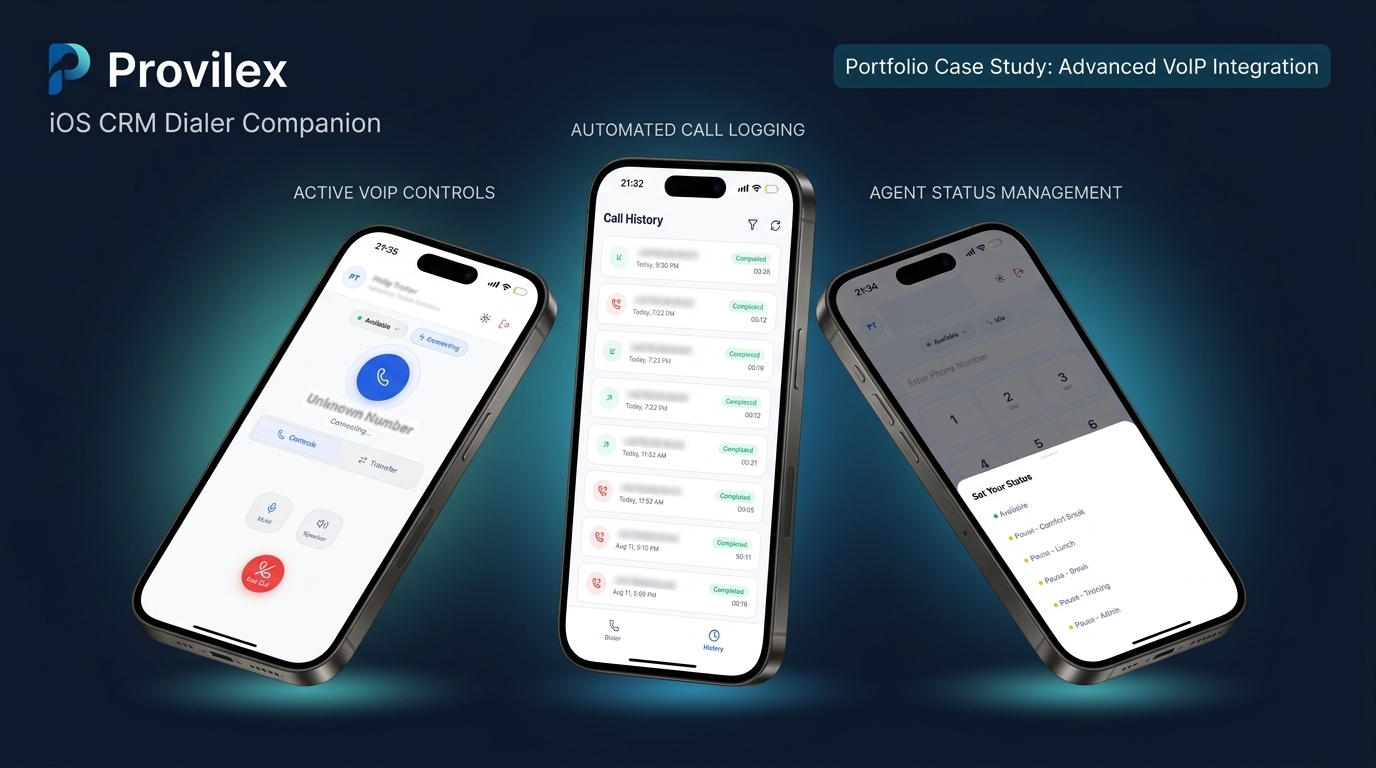 Provilex Mobile CRM Dialer interface